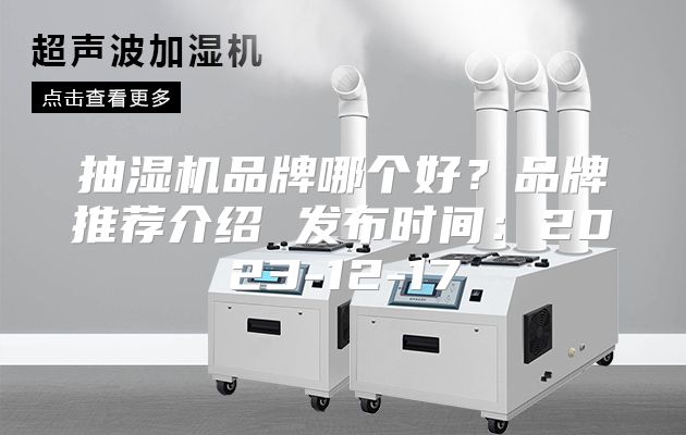 抽湿机品牌哪个好？品牌推荐介绍 发布时间：2023-12-17