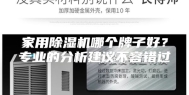 家用除湿机哪个牌子好？专业的分析建议不容错过