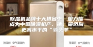 除湿机品牌十大排名中，朗力信成为中国除湿机产、销、研迈向更高水平的“领头羊”