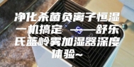 净化杀菌负离子恒湿一机搞定 ——舒乐氏蓝岭雾加湿器深度体验~