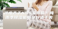 湿度高于65%易得病？梅雨季除湿机畅享舒适干爽