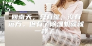 回南天，只有湿，没有远方。但有了除湿机就就一样了！